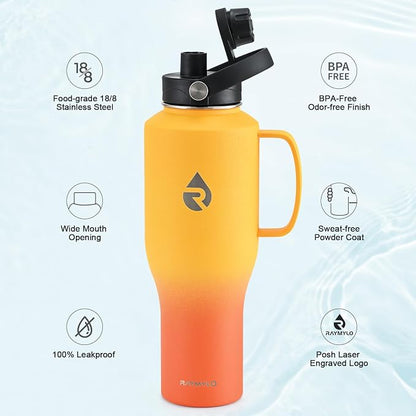 RAYMYLO Insulated Water Bottle 40oz, Stainless Steel Water Bottle - Image 4