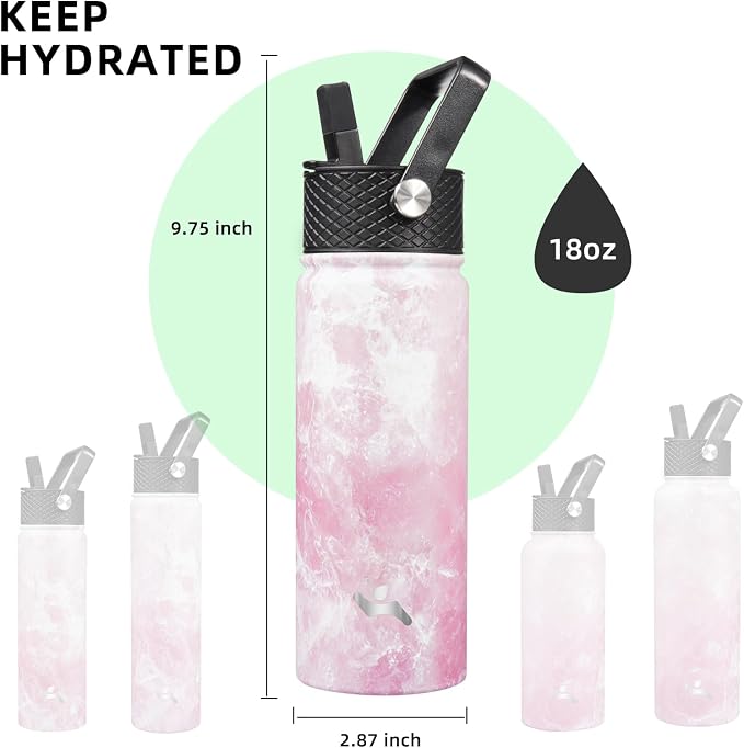 Konokyo 18 oz Insulated Water Bottle Stainless Steel Sport Bottles - Image 5