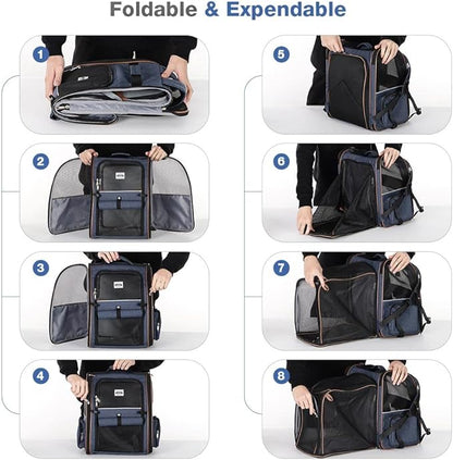 Lekebobor Large Cat Backpack Carrier Expandable Pet Carrier Backpack - Image 7
