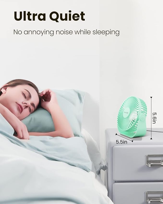 Gaiatop USB Desk Fan, 3 Speeds Strong Airflow, 5.5 Inch Portable 90° Rotate - Image 3
