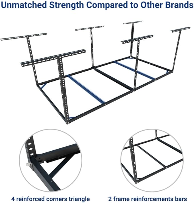 FLEXIMOUNTS 4x8 Overhead Garage Storage Rack without Decking, Storage - Image 4