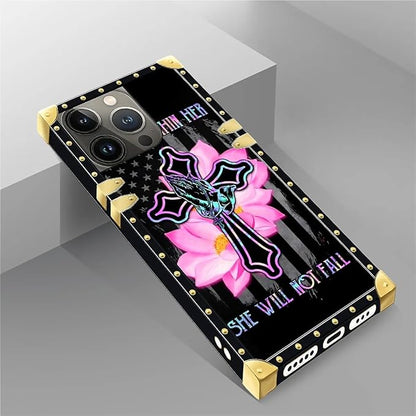 Compatible with iPhone 14 Pro Case, Praying Cross Hands Luxury Golden Decoration - Image 5