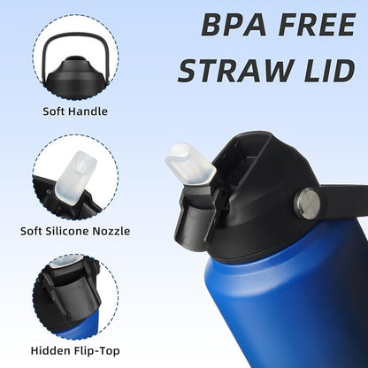 BJPKPK Water Bottle with Straw Lid, 32oz Vacuum Insulated Water Bottles - Image 2