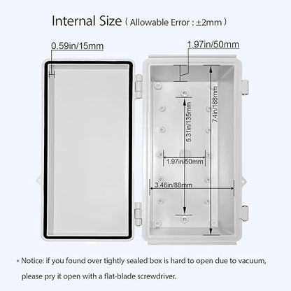 LeMotech Electrical Box, IP67 Waterproof Hinged Cover Stainless Steel Latch - Image 5