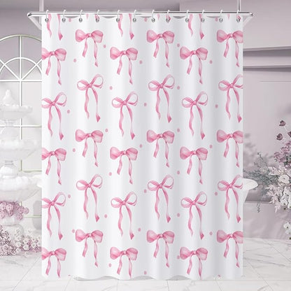 Pink Bow Shower Curtain - Image 3