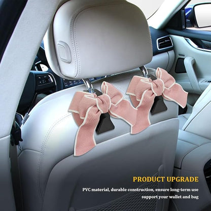 2PCS Car Hooks for Purses and Bags, Cute Bow Car Seat Headrest Hook, Car - Image 5