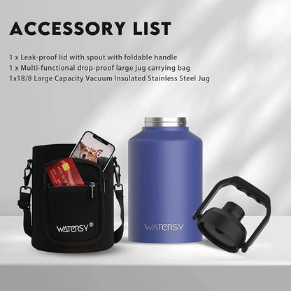 WATERSY 1 Gallon Water Bottle Insulated, BPA Free&Leak Proof, 128oz Stainless - Image 6