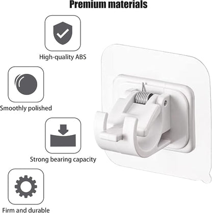 Self Adhesive Curtain Rod Holder, Universal No Drilling Hanging Pole Support - Image 2