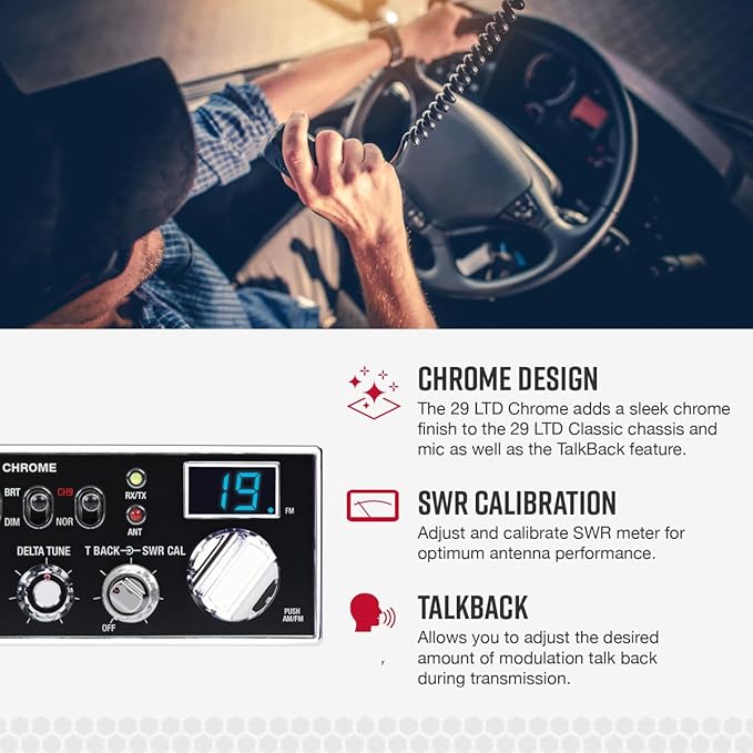 Cobra 29 LTD Chrome AM/FM Professional CB Radio - Image 4