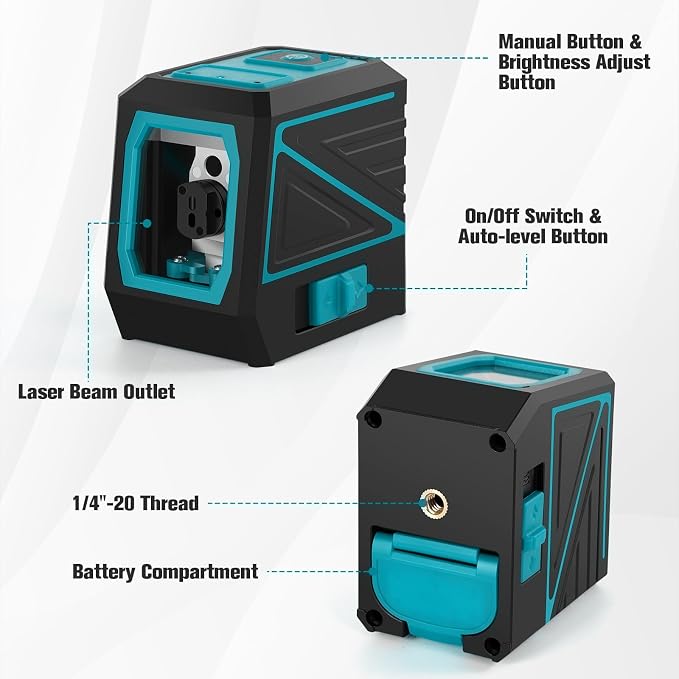Laser Level with Tripod, 100 feet Green Cross Line Self Rotary Leveling Laser - Image 6