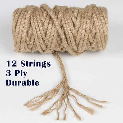 PerkHomy 4mm Jute Rope 120 Feet Twisted Heavy Duty and Thick Twine Rope - Image 3