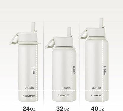 KXIAOCHEN Insulated Water Bottle, Stainless Steel Water Bottle, 2 Lids - Image 6