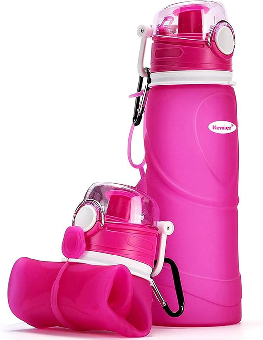 Kemier Collapsible Silicone Water Bottles-750ML, Medical Grade, BPA Free Travel by Kemier