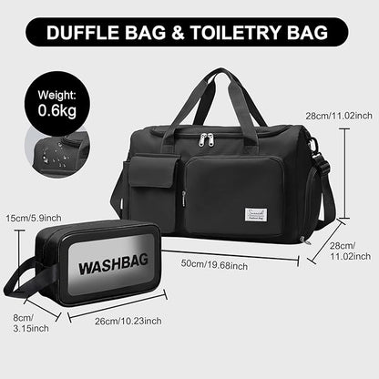Suruid Gym Bag for Women Men, Travel Duffle Bag Large Capacity Carry On - Image 2