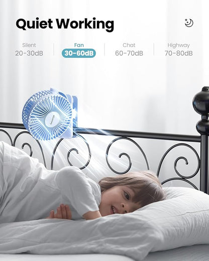 Gaiatop Portable Clip on Fan Battery Operated, Small Powerful 3 Speed Quiet - Image 5