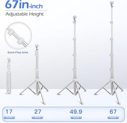 Sensyne 67" Phone Tripod & Selfie Stick, Extendable iPhone Tripod Stand - Image 4