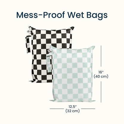 Tiny Twinkle Mess Proof Wet Bags | 2-Pack Reusable Waterproof Wet Bags - Image 5