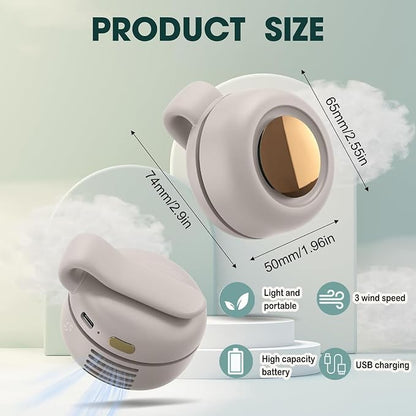 Portable Silent Mini Bladeless Fan Clip On, Small Clip Fan, Adjustable 3 Speeds - Image 2