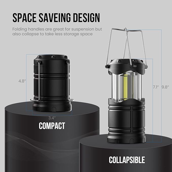 Lichamp LED Camping Lantern, 4 Pack Battery Powered Flashlight - Image 2