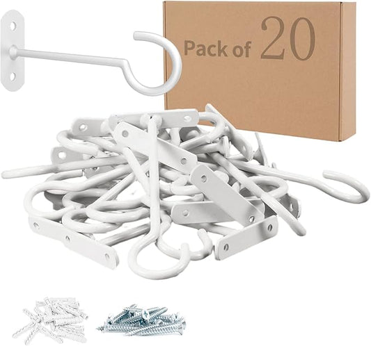 20Pack Ceiling Hooks for Hanging Plants Bulk, 6in Decoration Wall Hook White by QualityEfficiency