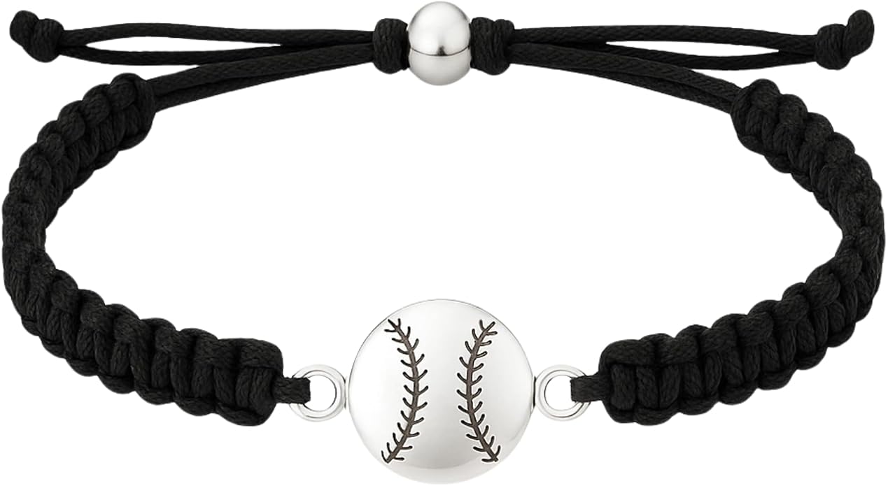 Sportybella - Baseball Bracelet, Baseball Jewelry, Adjustable Braided Baseball by Sportybella