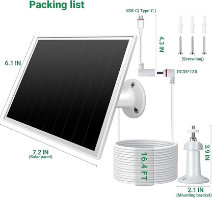 2 Pack Solar Panel for Ring Camera, 6W Solar Charger - Image 6