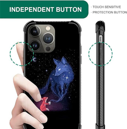 for iPhone 12 Pro Max Case, Galaxy Fox Wolf Pattern Graphic Design Girl Boy - Image 4