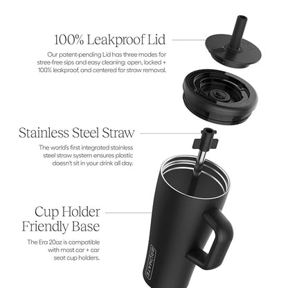 BrüMate Era 20 oz Tumbler with Handle & Straw | 100% Leakproof Insulated Water - Image 2