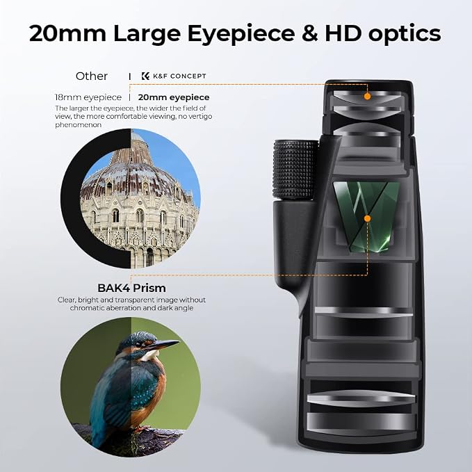 K&F Concept 12X50 HD Monoculars, Monoculars Telescope - Image 2