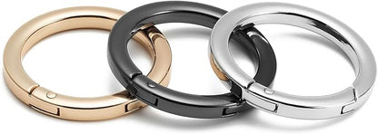 DEVPSISR 4pcs Flat Trigger Spring O Rings, Metal Keychain Ring Round Carabiner - Image 4
