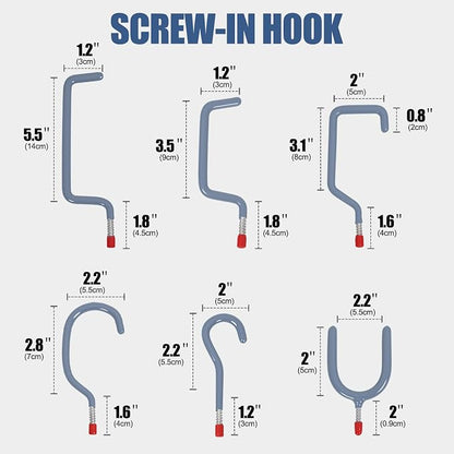 Garage Hooks Heavy Duty, Wall Mounted Steel Tool Hangers - Image 2