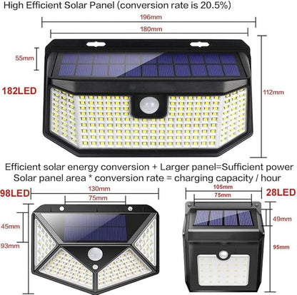 Aootek Solar Lights Outdoor 182 LEDs 2500Lm Solar Motion Sensor Lights IP65 - Image 3