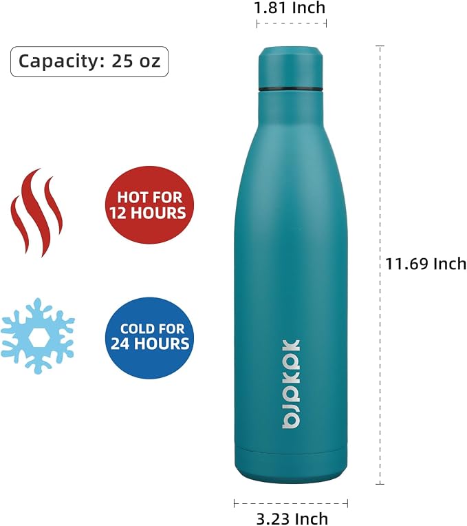 BJPKPK 25oz Insulated Water Bottle Double Wall Vacuum Insulated Stainless Steel - Image 2