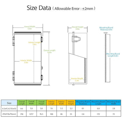 LeMotech Electrical Box, IP67 Waterproof Hinged Clear Cover Stainless Steel - Image 2