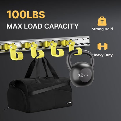 4 Pack L Track Hooks with Single Stud Fitting, Spring-Loaded Adjustable Gear - Image 2