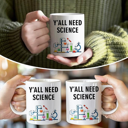 RZHV Y All Need Science Funny Scientist Coffee Mug, Sciences Nerd Mug, - Image 5
