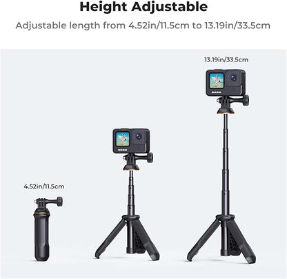 K&F CONCEPT 33.5cm/13.2" Selfie Stick Tripod, Portable Vlog Handle Grip Action - Image 2