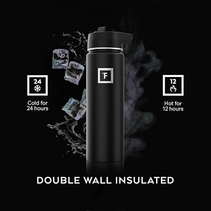 IRON °FLASK Camping & Hiking Hydration Flask - 40 oz Midnight Black - Image 4