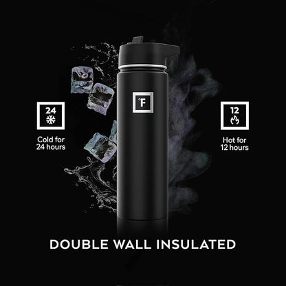 IRON °FLASK Camping & Hiking Hydration Flask - 40 oz Midnight Black - Image 4