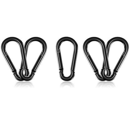 5 Pack3 Heavy Duty Spring Snap Hook Carabiners, M8 5/16" Galvanized Steel Black by SEUNGCH