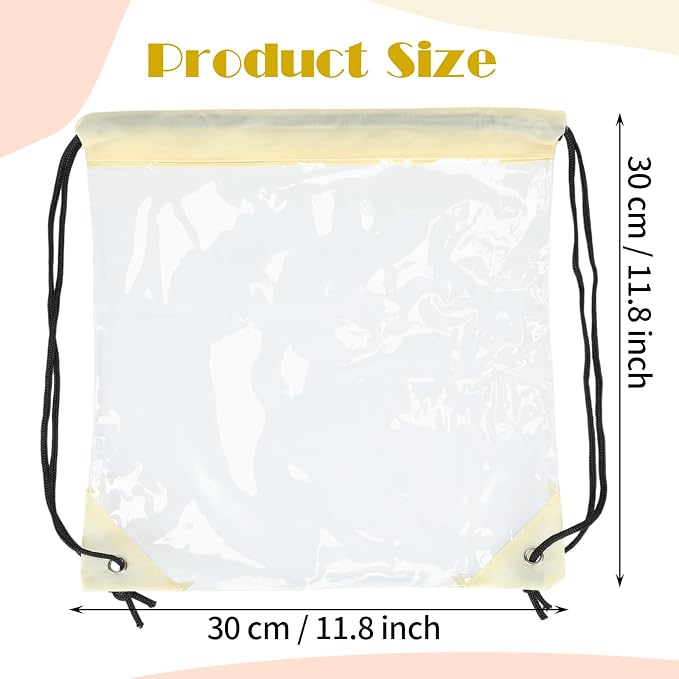 Shappy 30 Pcs Clear Drawstring Backpack, Plastic Waterproof Transparent Stadium - Image 2