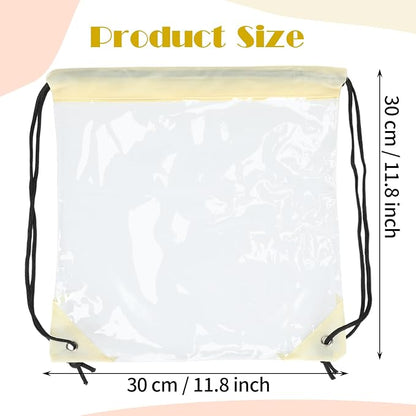 Shappy 30 Pcs Clear Drawstring Backpack, Plastic Waterproof Transparent Stadium - Image 2