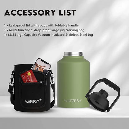 WATERSY Half Gallon Water Bottle Insulated, BPA Free&Leak Proof, 64oz Stainless - Image 6