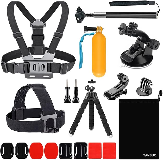13-in-1 Accessories for Gopro, Action Camera Accessory Kit Compatible by TANSUO