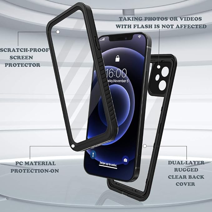 Diverbox for iPhone 12 Waterproof Case, Waterproof Shockproof Dustproof IP68 - Image 3