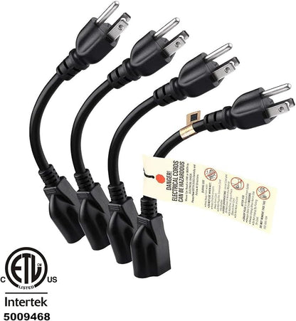 Miady Short Power Extension Cord Outlet Saver, 3 Prong - Image 2