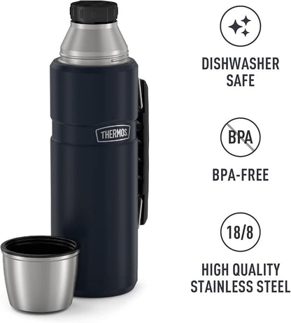 THERMOS Stainless King Vacuum-Insulated Beverage Bottle, 40 Ounce, Midnight Blue - Image 5