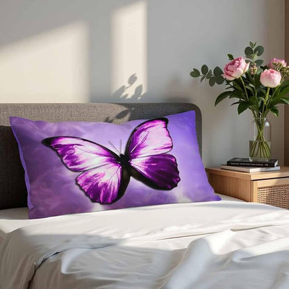 Purple Butterfly Couch Pillow Covers 12 X 20 Vibrant Magical Nature Insect Set - Image 4