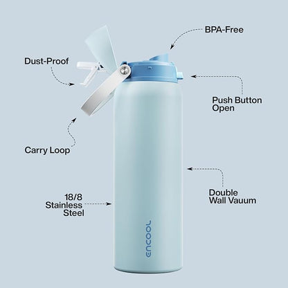 Insulated Water Bottle with Straw - Image 4