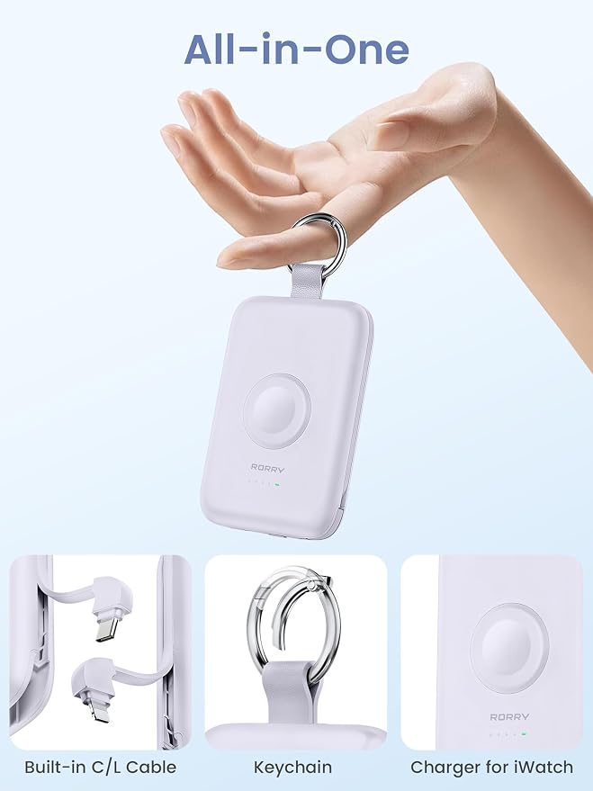 RORRY Portable Charger, 10000mAh PD 20W Fast Charging Portable Charger Power - Image 4